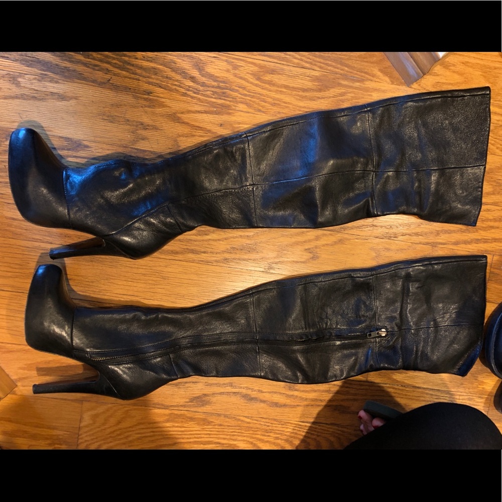 Report Signature Black Leather Boots - Fairfax